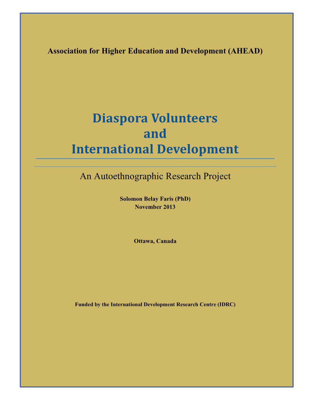 Diaspora Volunteers and International Development