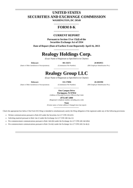 Realogy Holdings Corp. Realogy Group
