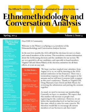 Ethnomethodology and Conversation Analysis