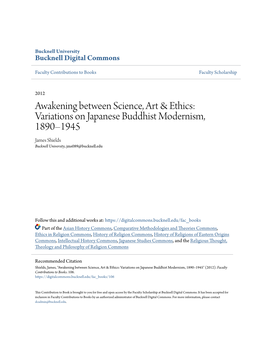 Variations on Japanese Buddhist Modernism, 1890–1945 James Shields Bucknell University, Jms089@Bucknell.Edu