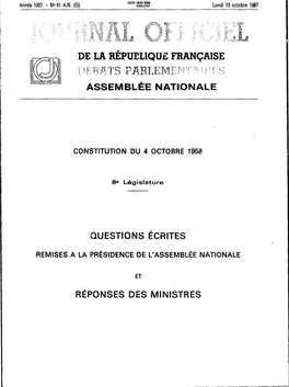 Journal Officiel Du Lundi 19 Octobre 1987