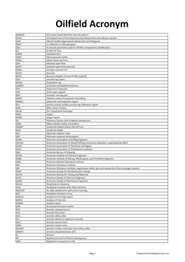 Oilfield Acronym