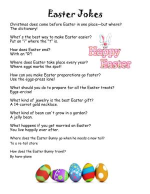 Easter Jokes Christmas Does Come Before Easter in One Place—But Where? the Dictionary!