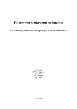 Filteren Van Kinderporno Op Internet