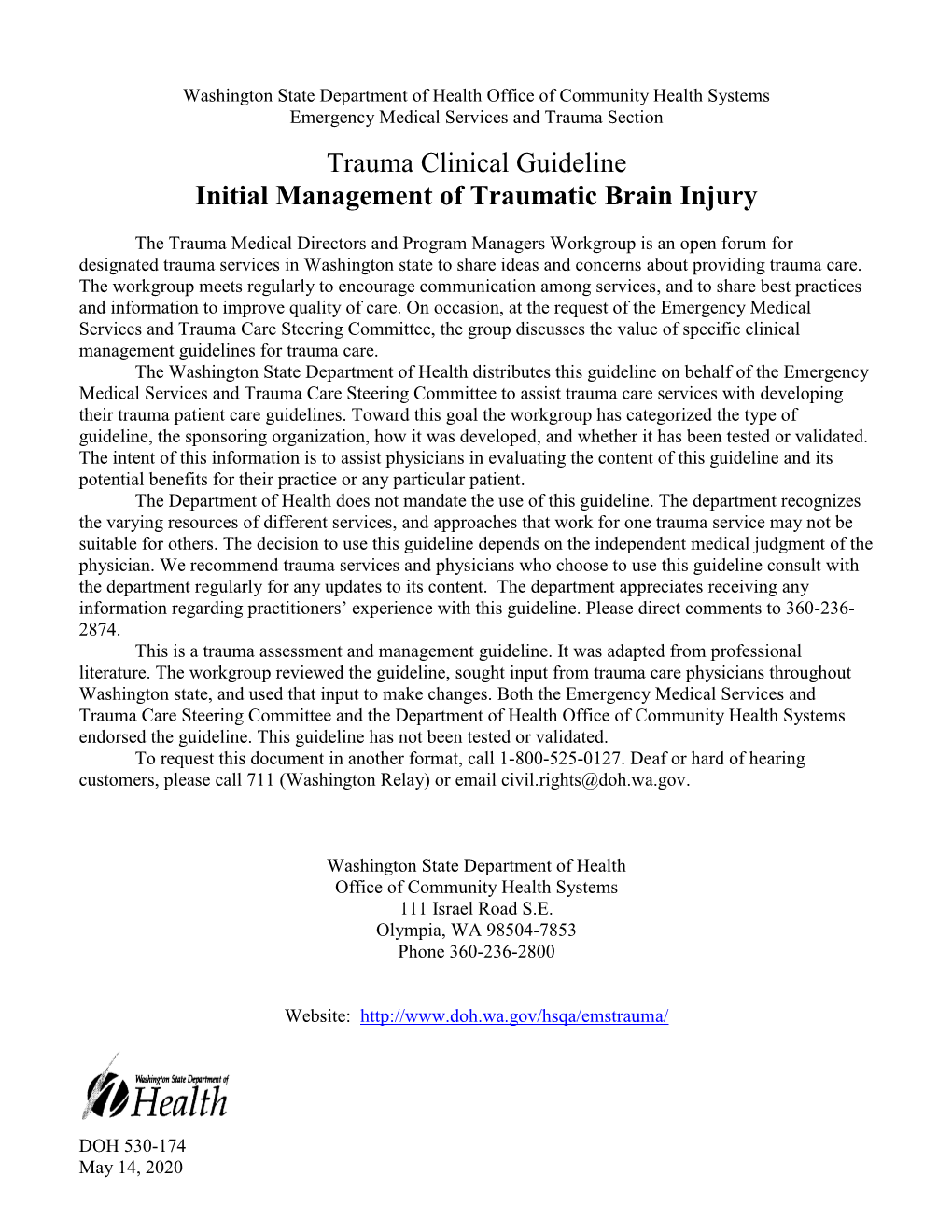 Initial Management of Traumatic Brain Injury