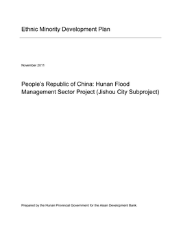 IPDP: PRC: Jishou City Subproject, Hunan Flood Management