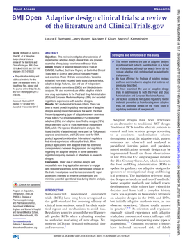 Adaptive Design Clinical Trials: a Review of the Literature and ​Clinicaltrials.​Gov