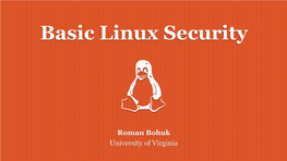 Basic Linux Security