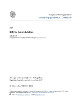 Defense-Oriented Judges