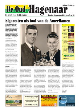 Sigaretten Als Fooi Van De Amerikanen Ik Werd Geboren in De Rem- Deze Week O.A.: Brandstraat Op 19-10-1940