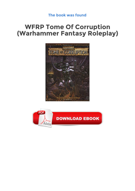 Warhammer Fantasy Roleplay) Free Download Ebooks the World Dies