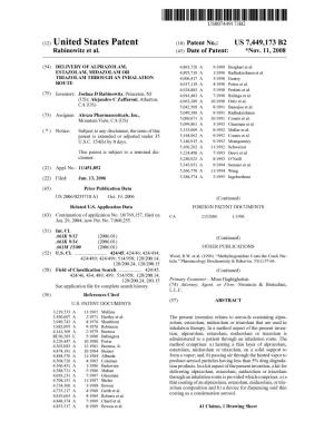 (12) United States Patent (10) Patent No.: US 7.449,173 B2 Rabinowitz Et Al