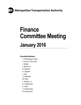 Finance Committee Meeting January 2016