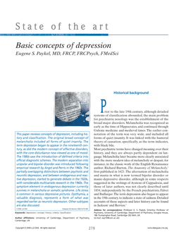Basic Concepts of Depression Eugene S