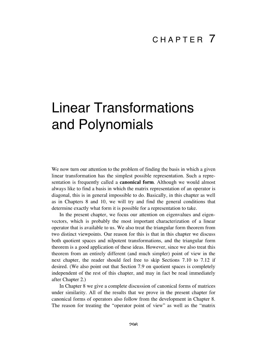 Linear Transformations and Polynomials