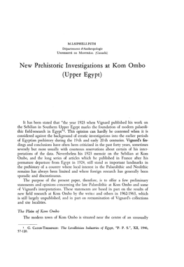 New Prehistoric Investigations at Kom Ombo (Upper Egypt)