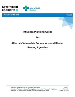 Influenza Planning Guide for Alberta's Vulnerable Populations And