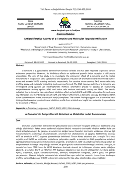 290 Antiproliferative Activity of Α-Tomatine and Molecular Target