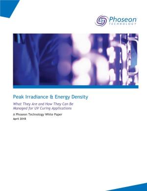 Peak Irradiance & Energy Density