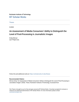 An Assessment of Media Consumers' Ability to Distinguish the Level of Post-Processing in Journalistic Images