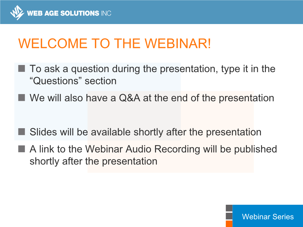 Web Age Webinar Series