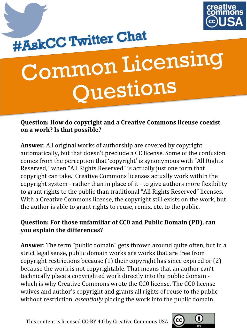 Common Licensing Questions