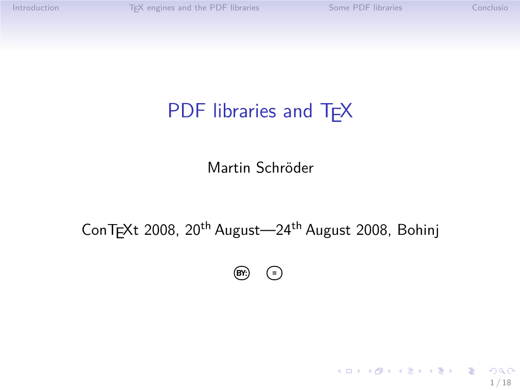 PDF Libraries and TEX