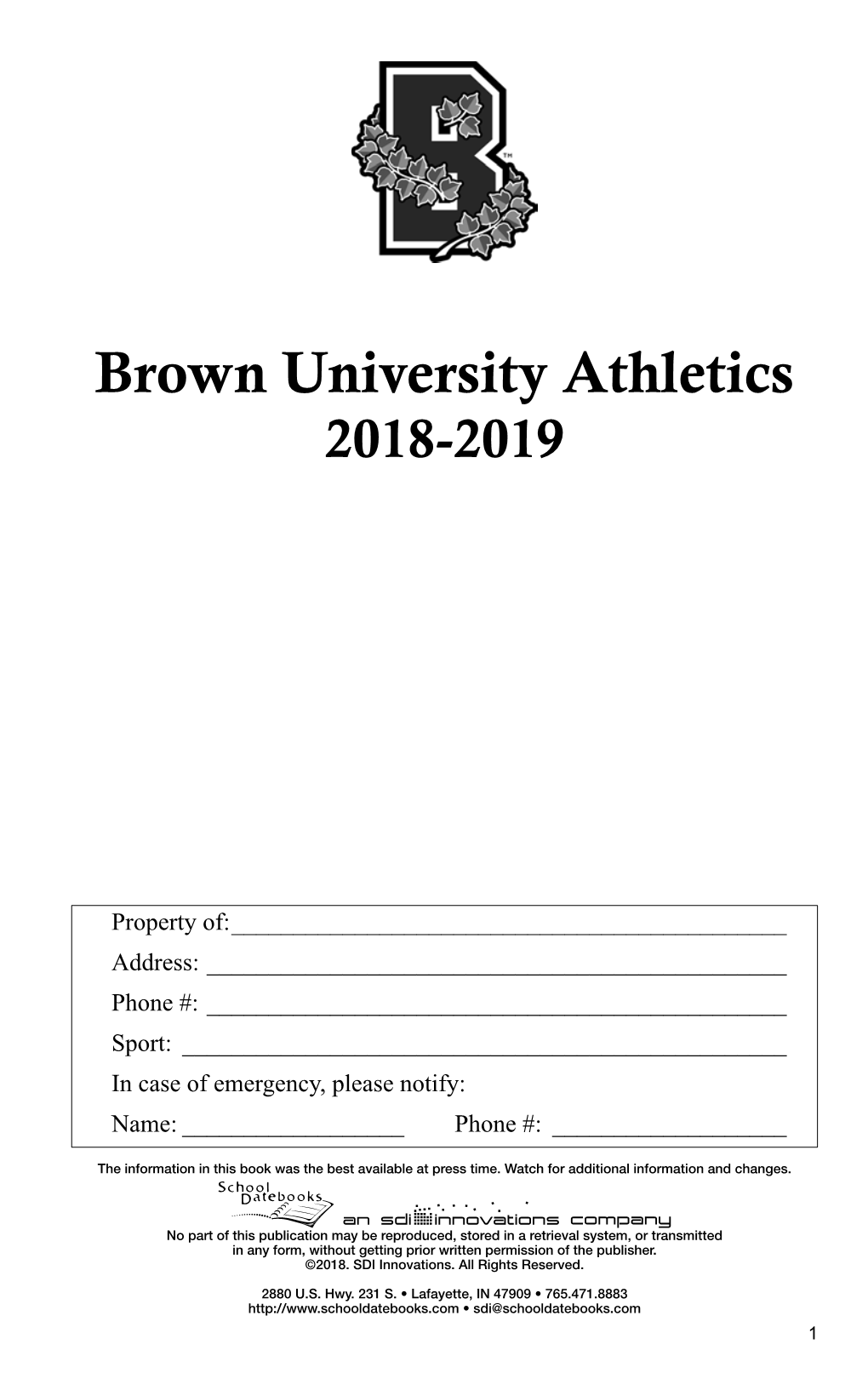 Brown University Athletics 2018-2019