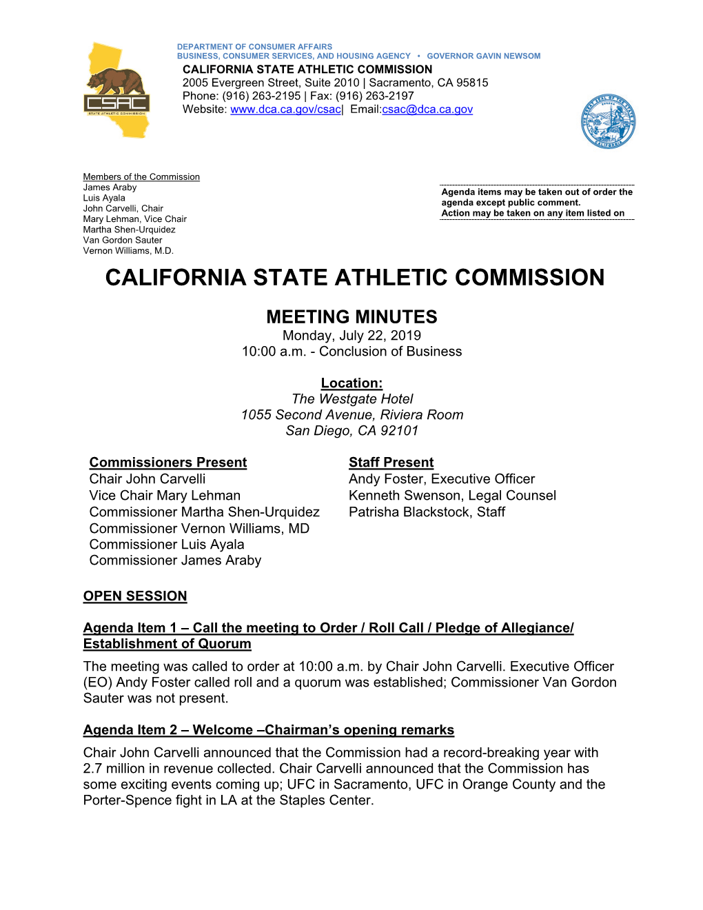 California State Athletic Commission