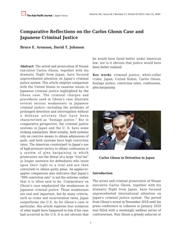 Comparative Reflections on the Carlos Ghosn Case and Japanese Criminal Justice