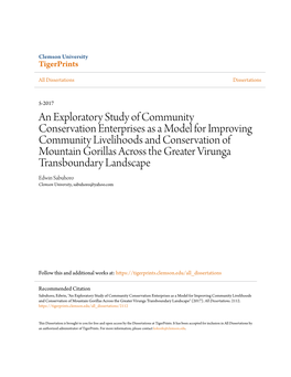 An Exploratory Study of Community Conservation Enterprises As A