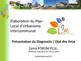 Élaboration Du Plan Local D'urbanisme Intercommunal