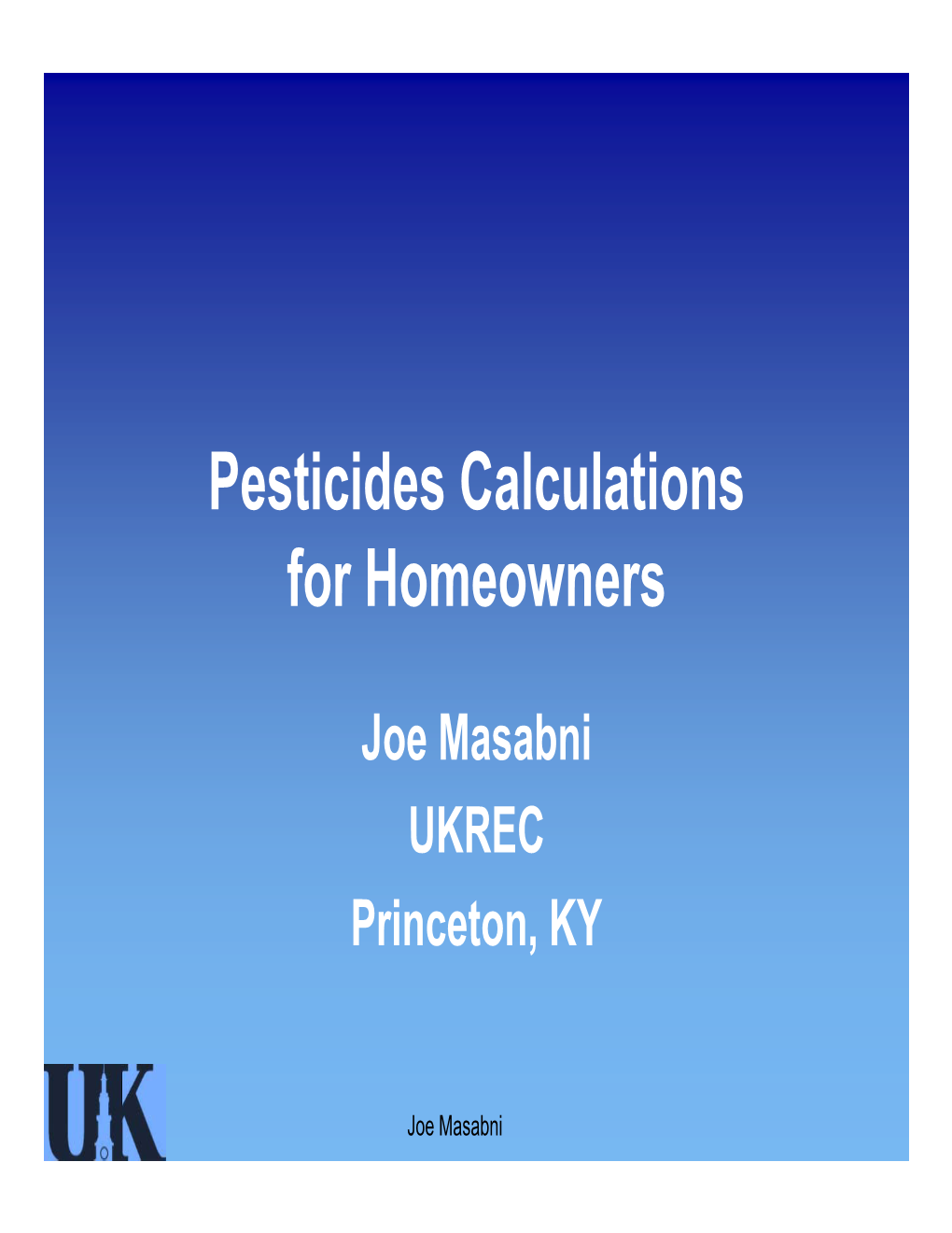 Pesticides Calculations for Homeowners