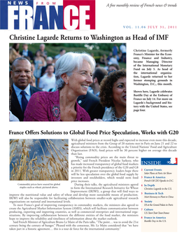 Christine Lagarde Returns to Washington As Head of IMF