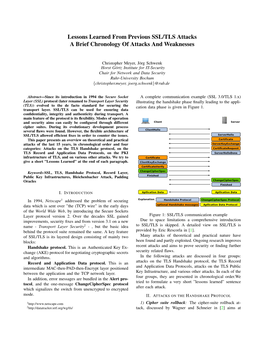 Lessons Learned from Previous SSL/TLS Attacks a Brief Chronology of Attacks and Weaknesses