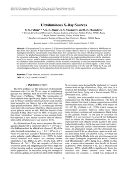 Ultraluminous X-Ray Sources S
