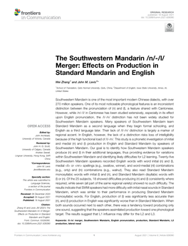 Effects on Production in Standard Mandarin and English