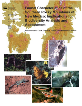 Faunal Characteristics of the Southern Rocky Mountains of New Mexico: Implications for Biodiversity Analysis and Assessment