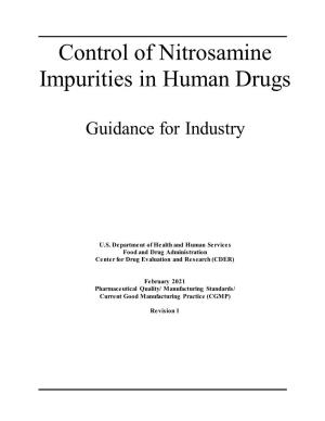 Control of Nitrosamine Impurities in Human Drugs
