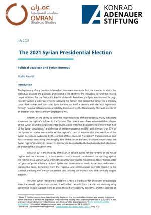 The 2021 Syrian Presidential Election