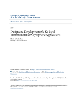 Design and Development of a Ka-Band Interferometer for Cryospheric Applications Harish K