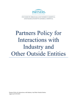 Partners Policy for Interactions with Industry and Other Outside Entities