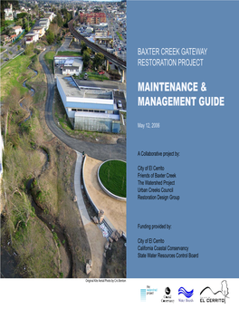 Baxter Creek Maintenance and Management Guide