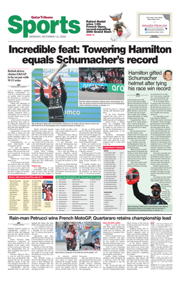 Towering Hamilton Equals Schumacher's Record