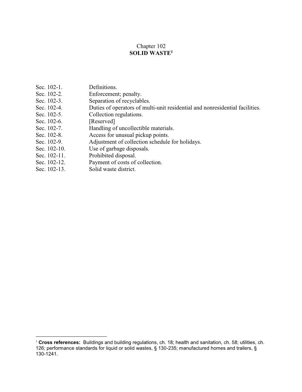 Penalty. Sec. 102-3. Separation of Recyclables