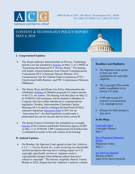 Content & Technology Policy Report May