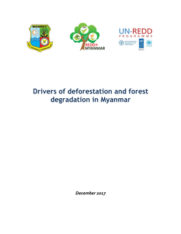 Drivers of Deforestation and Forest Degradation in Myanmar in Recent Years