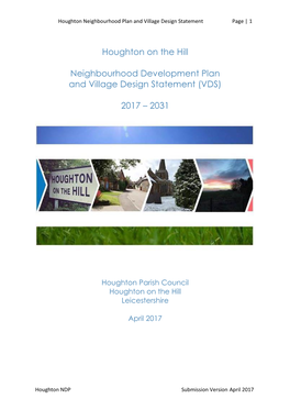 Houghton on the Hill Neighbourhood Development Plan and Village Design Statement (VDS) 2017 – 2031