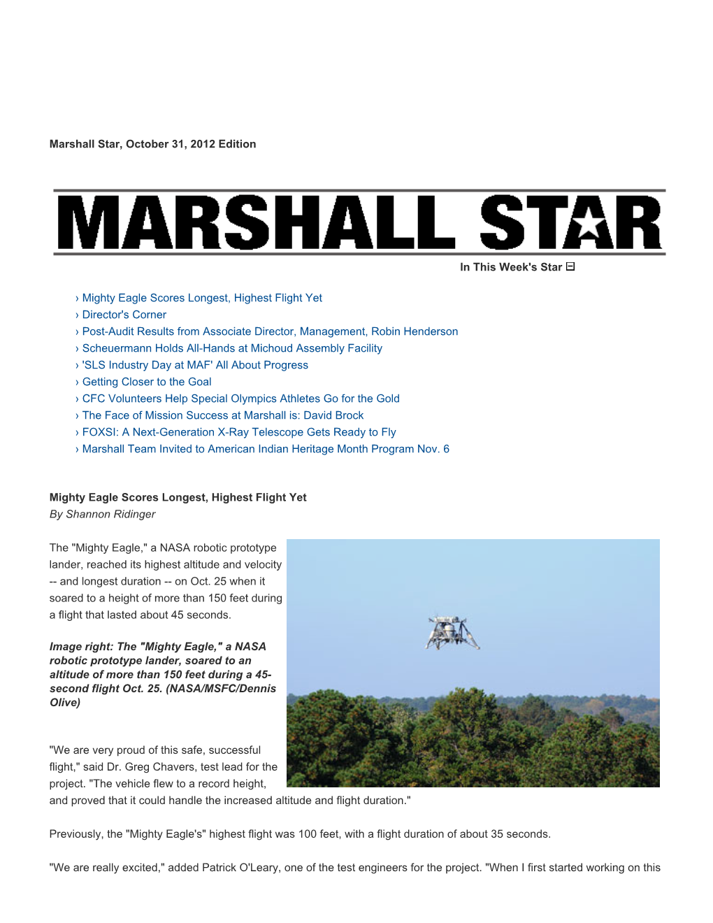 Marshall Star, October 31, 2012 Edition