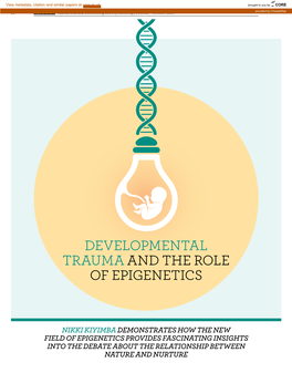 Developmental Trauma and the Role of Epigenetics